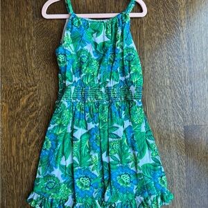 Janie and Jack Green Floral Kids Casual Dress